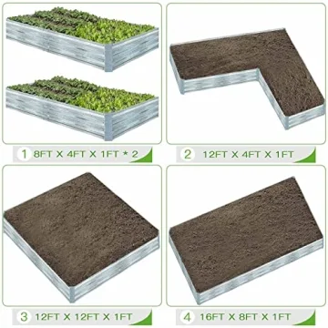 Galvanized Raised Garden Beds for Vegetables 8x4 Pack