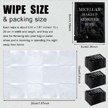 Ctosree 150 pcs Makeup Remover Wipes Bulk Individually Wrapped Makeup Wipes Single Remover Cloth Fac...