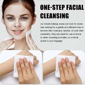 Ctosree 150 pcs Makeup Remover Wipes Bulk Individually Wrapped Makeup Wipes Single Remover Cloth Facial Cleansing Pads for Mascara Lipstick Oil Dirt Face Skin Travel Hotel(Black)