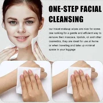 Ctosree 150 pcs Makeup Remover Wipes Bulk Individually Wrapped Makeup Wipes Single Remover Cloth Facial Cleansing Pads for Mascara Lipstick Oil Dirt Face Skin Travel Hotel(Black)