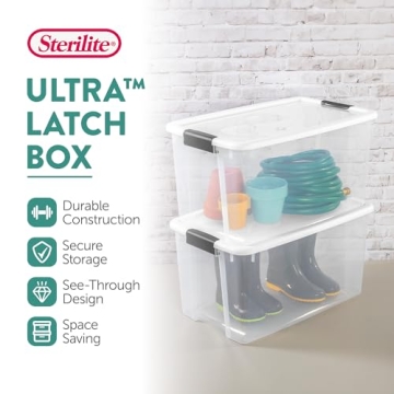 Sterilite 4-Pack Stackable Storage Bins - 70 Quart Clear Design