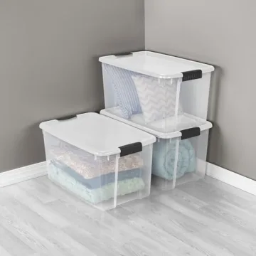 Sterilite 4-Pack Stackable Storage Bins - 70 Quart Clear Design