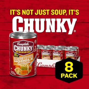 Campbell’s Chunky Soup, Classic Chicken Noodle Soup, 16.1 Oz Can (Case of 8)