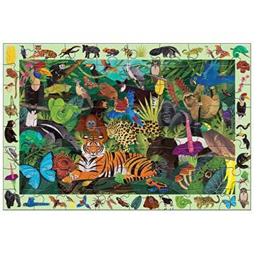 Mudpuppy Rainforest — 64 Piece Search & Find Puzzle Jigsaw Puzzle Featuring Diverse and Exotic Rainforest Animals and Over 40 Hidden Images to Find for Ages 4+