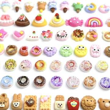 COOSLIM Kawaii Nail Charms, 150 Pcs Slime Charms Bulk, Candy Charms for Acrylic Nails, Cute Flatback Resin Charms for DIY Crafts Making, Ornament Scrapbooking 2