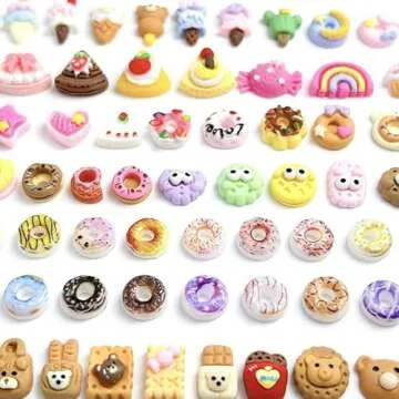 COOSLIM Kawaii Nail Charms, 150 Pcs Slime Charms Bulk, Candy Charms for Acrylic Nails, Cute Flatback Resin Charms for DIY Crafts Making, Ornament Scrapbooking 2