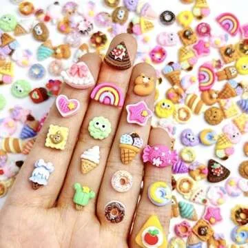 COOSLIM Kawaii Nail Charms, 150 Pcs Slime Charms Bulk, Candy Charms for Acrylic Nails, Cute Flatback Resin Charms for DIY Crafts Making, Ornament Scrapbooking 2