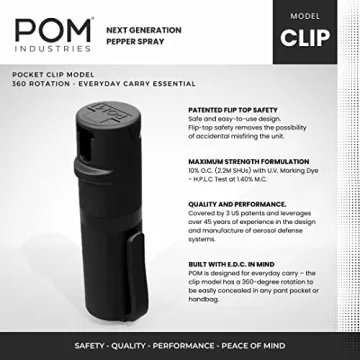POM Pepper Spray - Compact Maximum Strength Self Defense