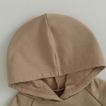 Thorn Tree Newborn Baby Boy Hooded Sweatshirt Long Sleeve Solid Romper Infant Baby Fall Winter Onesie Outfits