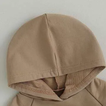 Thorn Tree Newborn Baby Boy Hooded Sweatshirt Long Sleeve Solid Romper Infant Baby Fall Winter Onesie Outfits