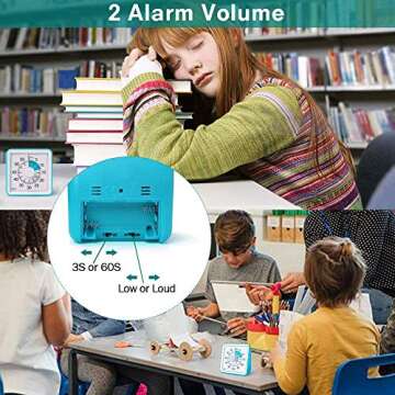 GEEKERA Visual Timer for Kids, Countdown Ticking Clock, 60 Minute Quiet Analog Keeper Timer for School Classroom Teaching Meeting Cooking, Time Management Tool for Children and Adults Gifts