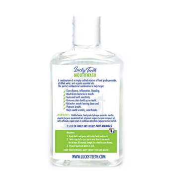 Lucky Teeth Organic Food Grade Peroxide MouthWash - Plus WHITENING - Whitens, Refreshes. Food Grade ...