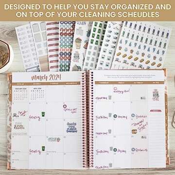 bloom daily planners Household Chores Planner Stickers -Essential Variety Pack for Home Productivity - To-Dos, Errands, Seasonal Tasks - 8 Sheets / 736 Stickers - Illustrated Icons & Quotes for