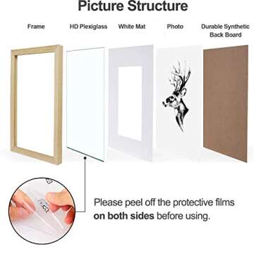 Yaetm 16x20 Picture Frame Matted to 11x14 Set of 2, Solid Oak Wood Poster Frame 16 x 20 inches, Wall Gallery Photo Frames for Horizontal and Vertical Wall Mounted (2 pack, Oak)