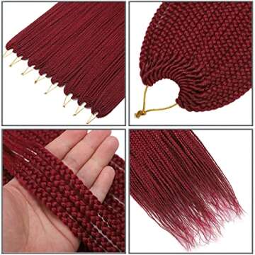 36 Inch Crochet Box Braids 8 Packs Box Braids Crochet Hair Pre Looped Goddess Box Braids Crochet Hair Burgundy Crochet Braids Box Braids Long Crochet Hair for Black Women