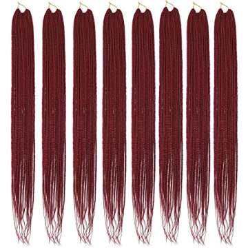 36 Inch Crochet Box Braids 8 Packs Box Braids Crochet Hair Pre Looped Goddess Box Braids Crochet Hair Burgundy Crochet Braids Box Braids Long Crochet Hair for Black Women