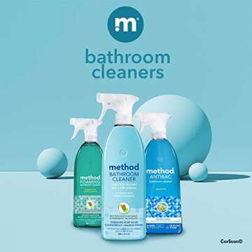 Method Foaming TUB+TILE CLEANER, Eucalyptus Mint, 28 Ounce, 1 pack, Packaging May Vary