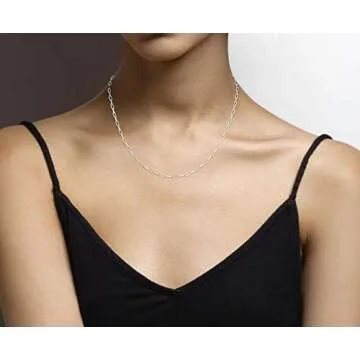 Miabella Italian Solid 925 Sterling Silver Paperclip Link Chain Necklace for Women Men, Made in Italy (Length 18 Inches (women's average length))