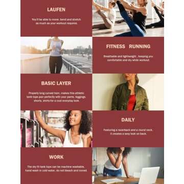 TELALEO 5 Pack Workout Tank Tops for Women, Athletic Racerback Sports Tank Tops, Compression Sleeveless Dry Fit Shirts BGWGP L/02