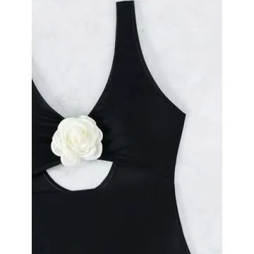 Stylish OYOANGLE Women’s 3D Rose One Piece Swimsuit