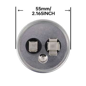 BOJACK 50 uF ±5% 50 MFD 370/450 V CBB65 Round Run Start Capacitor for AC Motor Run or Fan Start and...