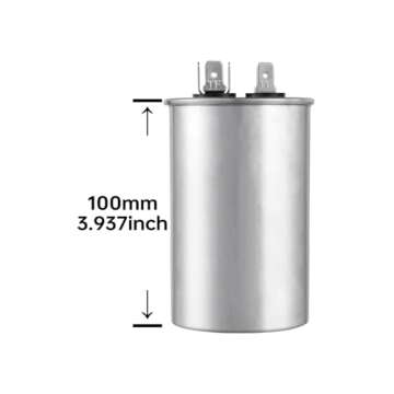 BOJACK 50 uF ±5% 50 MFD 370/450 V CBB65 Round Run Start Capacitor for AC Motor Run or Fan Start and Cool or Heat Pump Air Conditione