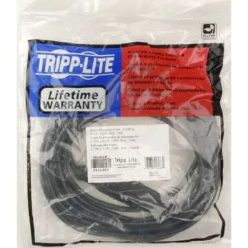 Tripp Lite Standard Power Extension Cord 10A, 18AWG (NEMA 5-15P to NEMA 5-15R) 1-ft.(P022-001) , Bla...