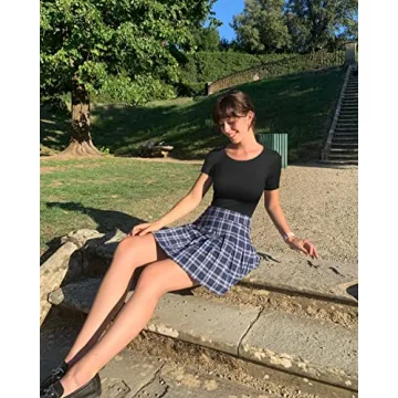 OQQ Women's Sexy Ribbed Short Sleeve Bodysuit Collection