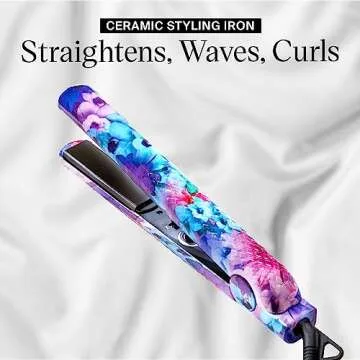 Eva NYC Floral Healthy Heat Ceramic Hair Iron - Versatile & Safe