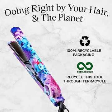 Eva NYC Floral Healthy Heat Ceramic Hair Iron - Versatile & Safe