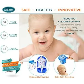 Sevi Baby Cellulose Bath Sponge,100% All Natural Pure Baby Bath Sponge, Biodegradable, Hypoallergenic, Soft & Absorbent Sponge For Baby's Skin, Made in Turkey (Pink)