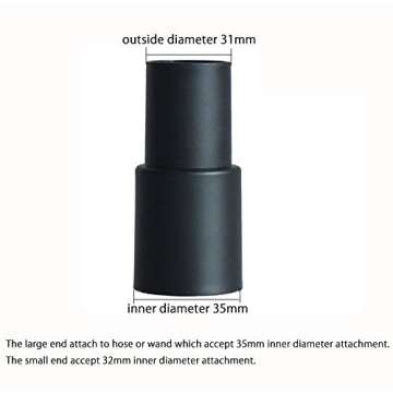 GIBTOOL Flexible Soft Vacuum Accessories and Attachments Dusting Brush 35mm-32mm Adapter Perfect for Cleaning Furniture & Ceiling Vacuum Cleaner Attachments for 1-1/4'' or 1-3/8'' Standard Hose