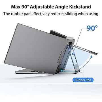 KYY Triple Laptop Screen Extender, 14" 1080P FHD IPS Dual Portable Extended Monitor, USB C Travel for 12-16'' Laptop, 210°Rotation & Kickstand, Plug and Play, X90 (Windows Only)