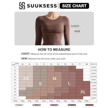 SUUKSESS Women Double Lined Fitted Basic Tee Shirts Crew Neck Long Sleeve Going Out Crop Tops (Dream Red, M)