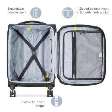 DELSY PARIS Sky Max 2.0 Softside Luggage, Expandable & Stylish
