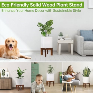 hismocal Wood Plant Stand Indoor and Outdoor Use