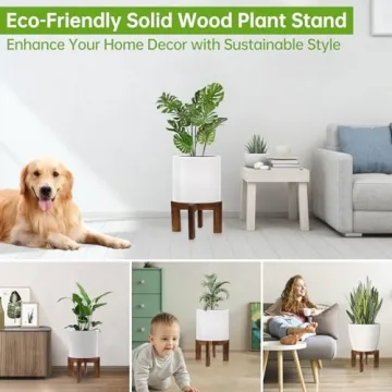 hismocal Wood Plant Stand Indoor and Outdoor Use