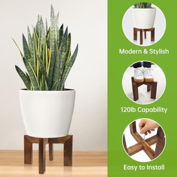 hismocal Wood Plant Stand Indoor and Outdoor Use