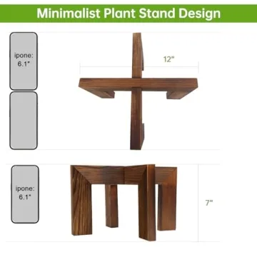 hismocal Wood Plant Stand Indoor and Outdoor Use