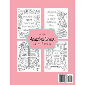 Wisdom of Proverbs Bible Verse Coloring Book for Little Girls & Teens: 40 Unique Coloring Pages & Sc...