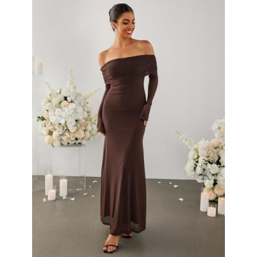 Elegant KUTUMAI Off Shoulder Maxi Dress for Events
