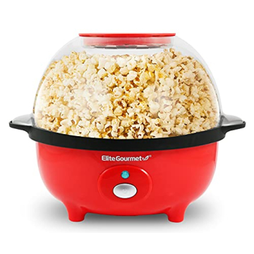 Elite Gourmet Automatic Stirring Popcorn Maker Red