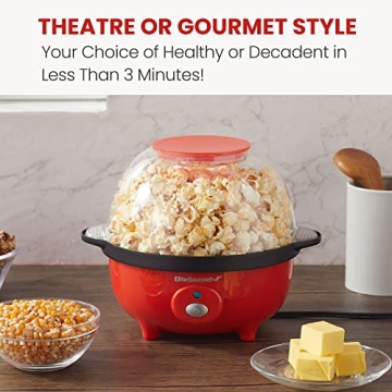 Elite Gourmet Automatic Stirring Popcorn Maker Red