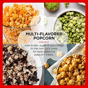 Elite Gourmet Automatic Stirring Popcorn Maker Red