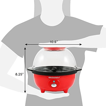 Elite Gourmet Automatic Stirring Popcorn Maker Red