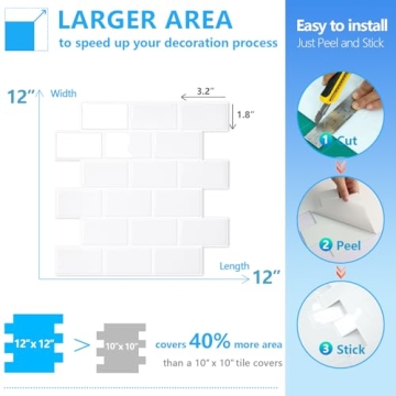 Durable STICKGOO Peel and Stick Subway Tile Set