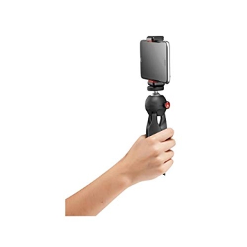 Manfrotto PIXI Mini Tripod Kit with Smartphone Clamp, Black (MKPIXICLAMP-BK)