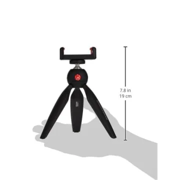 Manfrotto PIXI Mini Tripod Kit with Smartphone Clamp, Black (MKPIXICLAMP-BK)