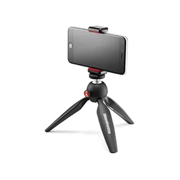 Manfrotto PIXI Mini Tripod Kit with Smartphone Clamp, Black (MKPIXICLAMP-BK)
