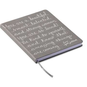 WORLD TRAVELER Eccolo Dayna Lee Collection Grey “Love, Your Notebook” 8x10 Inspiring Hardcover Journal/Notebook, 256 Acid-Free Lined Pages